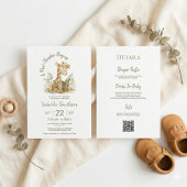 新しい章が始まる本ベビーシャワーQRコード 招待状