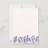 新しい章が始まる本ラベンダーの女の子ベビーシャワー サンキューカード (裏面)