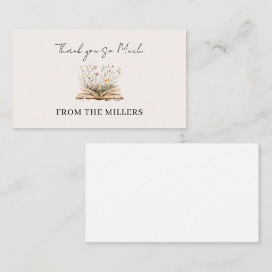 新しい章が始まる赤ちゃんシャワーありがとう エンクロージャーカード (正面/裏面)