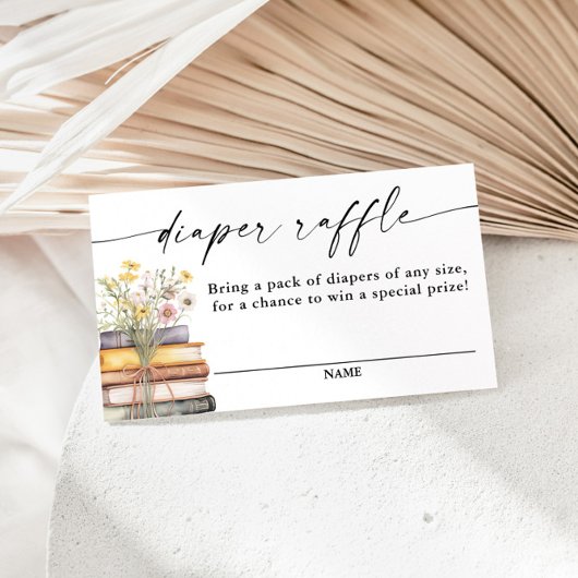 新しい章が始まる赤ちゃんシャワー、おむつラッフル エンクロージャーカード