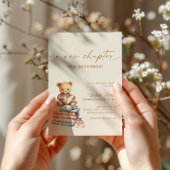 新しい章が始まる赤ちゃんシャワーTeddyストーリーブック 招待状