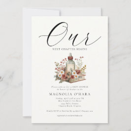 新しい章が始まる ストーリーブック フラワーベイビーシャワー 招待状