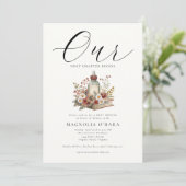 新しい章が始まる ストーリーブック フラワーベイビーシャワー 招待状 (スタンド正面)