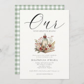 新しい章が始まる ストーリーブック フラワーベイビーシャワー 招待状 (正面/裏面)