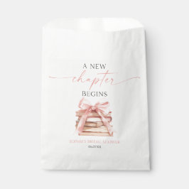 新しい章が始まる ピンクの蝶結びの本 ブライダルシャワー フェイバーバッグ