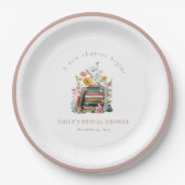 新しい章が始まる フラワーブックス ブライダルシャワー ペーパープレート (正面)