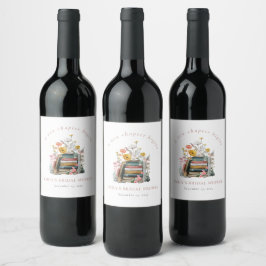 新しい章が始まる フラワーブックス ブライダルシャワー ワインラベル