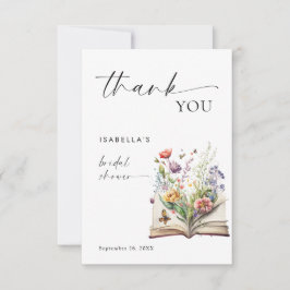 新しい章が始まる フラワーブック ブライダルシャワー サンキューカード
