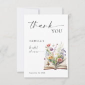 新しい章が始まる フローラルブック ブライズシャワー サンキューカード (正面)