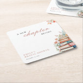 新しい章が始まる ブックス ブライズシャワー スクエアペーパーコースター (アングル)