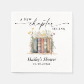 新しい章が始まる、ブックテーマのベビーシャワー スタンダードカクテルナプキン (正面)