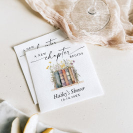 新しい章が始まる、ブックテーマのベビーシャワー スタンダードカクテルナプキン