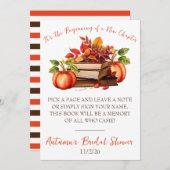 新しい章が始まる ブライダルシャワーのゲストブックの詩 招待状 (正面/裏面)