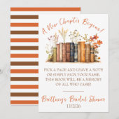 新しい章が始まる ブライダルシャワーのゲストブックの詩 招待状 (正面/裏面)