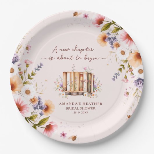 新しい章が始まる  ブライダルシャワーパーティー ペーパープレート (正面)
