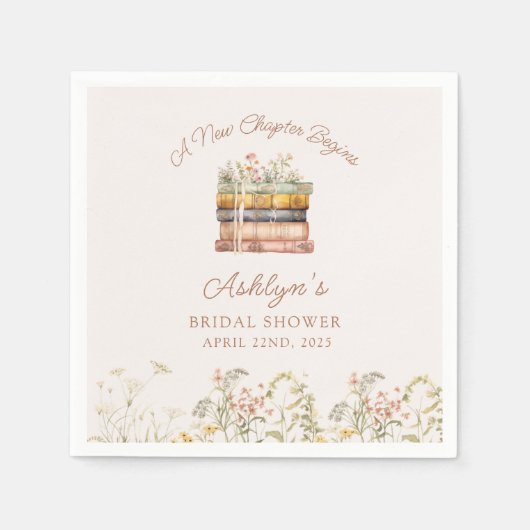 新しい章が始まる ブライダルシャワーペーパーナプキン スタンダードカクテルナプキン (正面)