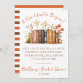 新しい章が始まる ブライダルシャワー ゲストブックの詩 招待状 (正面/裏面)