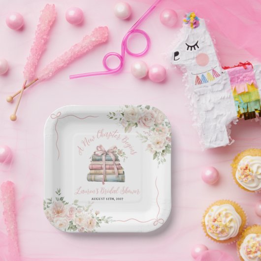 新しい章が始まる ブライダルシャワー ペーパープレート (パーティー)