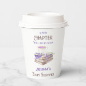 新しい章が始まる ラベンダー ブランシュ 本 ベビーシャワー 紙コップ (裏面)