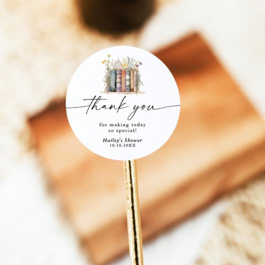 新しい章が始まる ワイルドフラワーのブライダルシャワー ラウンドシール