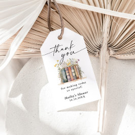 新しい章が始まる ワイルドフラワーのベビーシャワー ギフトタグ