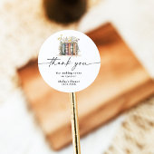 新しい章が始まる ワイルドフラワーのベビーシャワー ラウンドシール