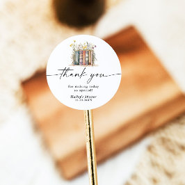 新しい章が始まる ワイルドフラワーのベビーシャワー ラウンドシール