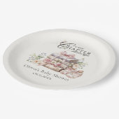 新しい章が始まる ワイルドフラワーの本 ベビーシャワー ペーパープレート (アングル)