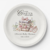 新しい章が始まる ワイルドフラワーの本 ベビーシャワー ペーパープレート (正面)