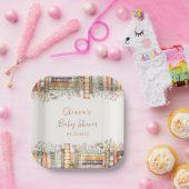 新しい章が始まる！ ワイルドフラワーブック ベイビーシャワー ペーパープレート (パーティー)