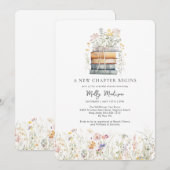 新しい章が始まる！ ワイルドフラワーベイビーシャワー 招待状 (正面/裏面)