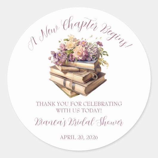 新しい章が始まる！春フローラブライダルシャワー ラウンドシール (正面)