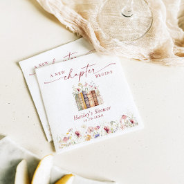 新しい章が始まる，本のテーマブライダルシャワー スタンダードカクテルナプキン
