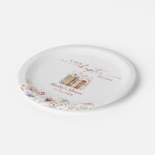 新しい章が始まる，本のテーマブライダルシャワー ペーパープレート (アングル)