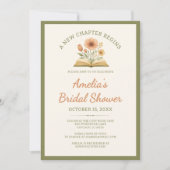 新しい章が始まる – 本のテーマブライダルシャワー 招待状 (正面)