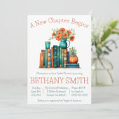 新しい章が始まる,本のテーマブライダルシャワー 招待状 (スタンド正面)