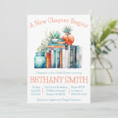 新しい章が始まる,本のテーマブライダルシャワー 招待状 (スタンド正面)