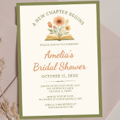 新しい章が始まる – 本のテーマブライダルシャワー 招待状