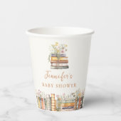 新しい章が始まる 本の赤ちゃんシャワー 紙コップ (正面)