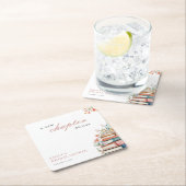 新しい章が始まる 本 ブライダルシャワー スクエアペーパーコースター (インサイチュ)