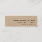 新しい章が始まる 現代のミニブックマークカード スキニー名刺 (裏面)