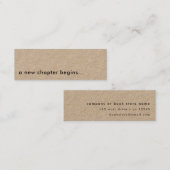 新しい章が始まる 現代のミニブックマークカード スキニー名刺 (正面/裏面)