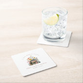 新しい章が始まる 花の本 ブライダルシャワー スクエアペーパーコースター (インサイチュ)