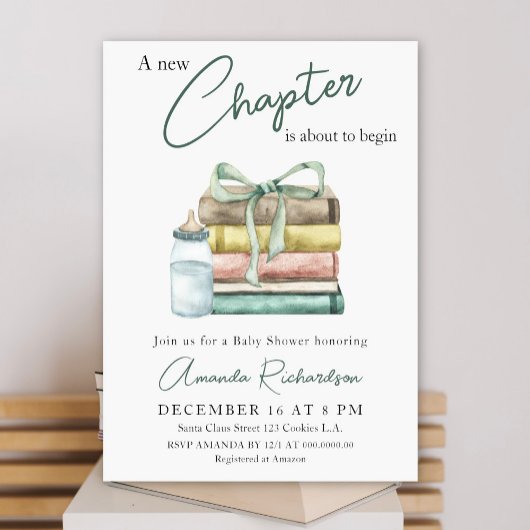 新しい章が始まろうとしている ベビーシャワー 招待状