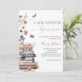 「新しい章が近く始まる」ブライダルシャワーパーティー 招待状 (スタンド正面)