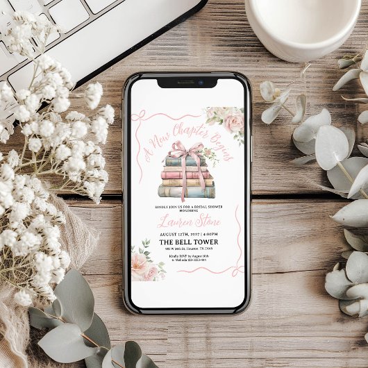 新しい章でブライダルシャワーの招待状を開く 招待状