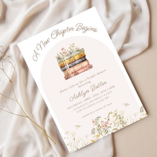 新しい章でブライダルシャワーの招待状を開く 招待状