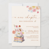 新しい章でブライダルシャワーフローラ書を始める 招待状 (正面)