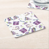 新しい章のシャワーのための本をテーマにした紙コースター スクエアペーパーコースター (アングル)