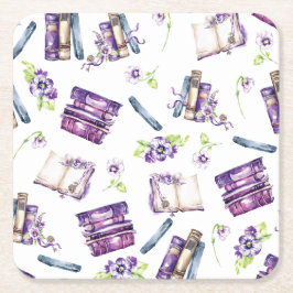 新しい章のシャワーのための本をテーマにした紙コースター スクエアペーパーコースター